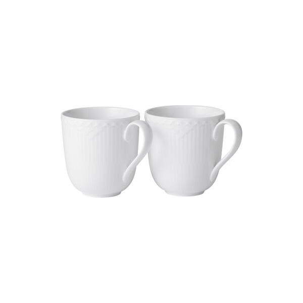 White Fluted Halvblond mugg, 2 st., Royal Copenhagen
