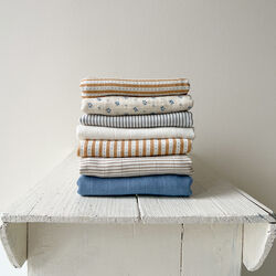 Muslinfilt Mönstrad 2-pack, classic stripes blue, Cam Cam Copenhagen