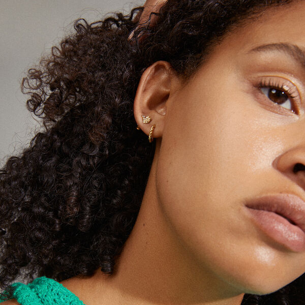 EMANUELLE recycled &ouml;rh&auml;ngen 3-i-1-set, guld, Pilgrim