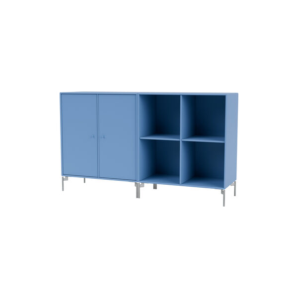 PAIR Classic Sideboard with Chrome Legs, 154 azure, Montana Furniture