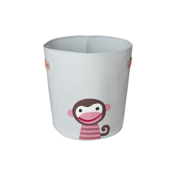 Förvaringskorg med apmotiv, stor, ljus, Franck & Fischer