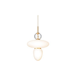 Rizzatto 43 Pendant, satin brass/opal, Nuura