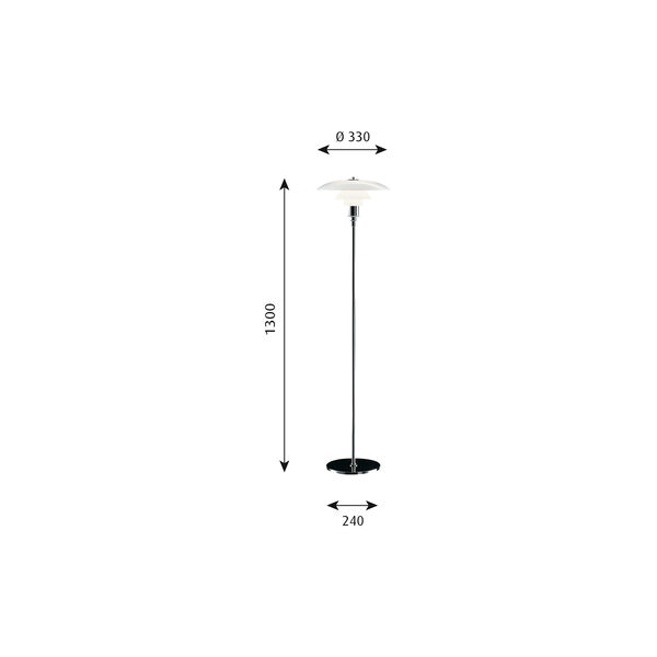 PH 3½-2½ golvlampa, krom PH 3½-2½ golvlampa, krom, Louis Poulsen