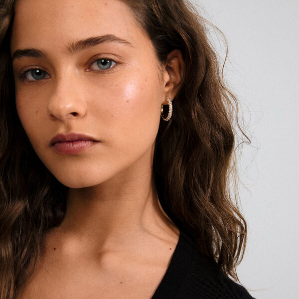 TATUM hoops Large, guldpläterade, Pilgrim