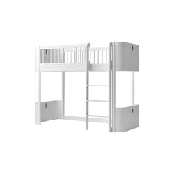 Wood Mini+ Low Loft Bed 68x162 cm, white, Oliver Furniture