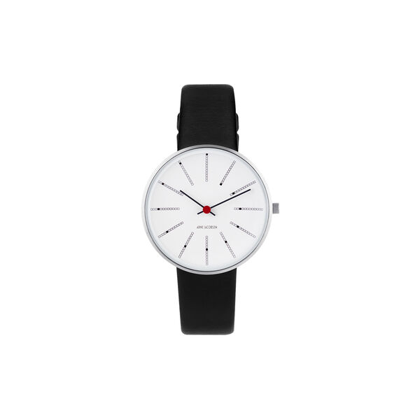 Bankers armbandsur, white/steel/black, Arne Jacobsen Watches