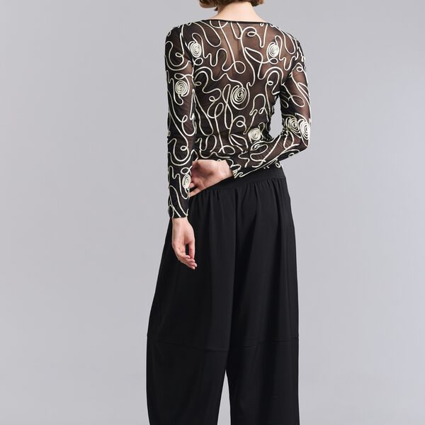 Twirl mesh mesh t-shirt, black/ivory twirl, BITTE KAI RAND