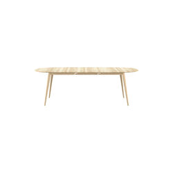 PLAYdinner Lam&eacute; Dining Table with Extension incl. 1 Extension Leaf, soap treated oak, Bruunmunch Furniture