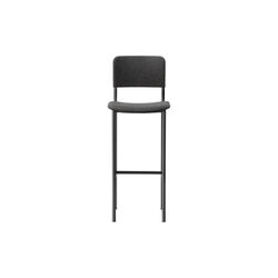 Plan Barstool Fully Upholstered, black/Re-wool 198, Fredericia Furniture