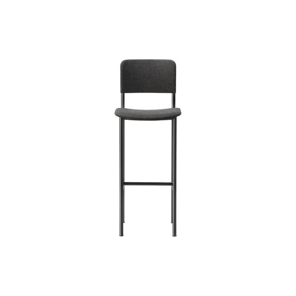 Plan Barstool Fully Upholstered, black/Re-wool 198, Fredericia Furniture
