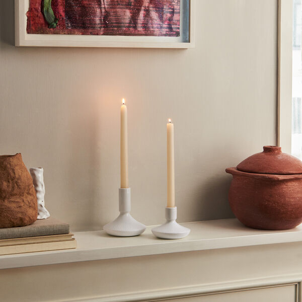 White Fluted ljusstake 8 cm, Royal Copenhagen