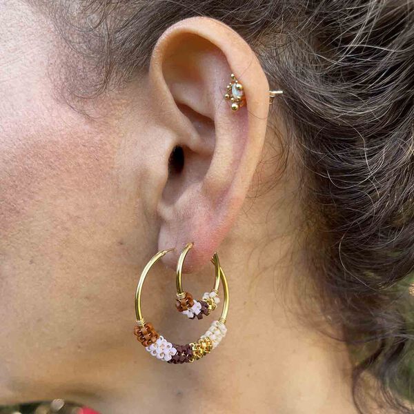 Sanne örhängen, cappuccino, Nuni Copenhagen