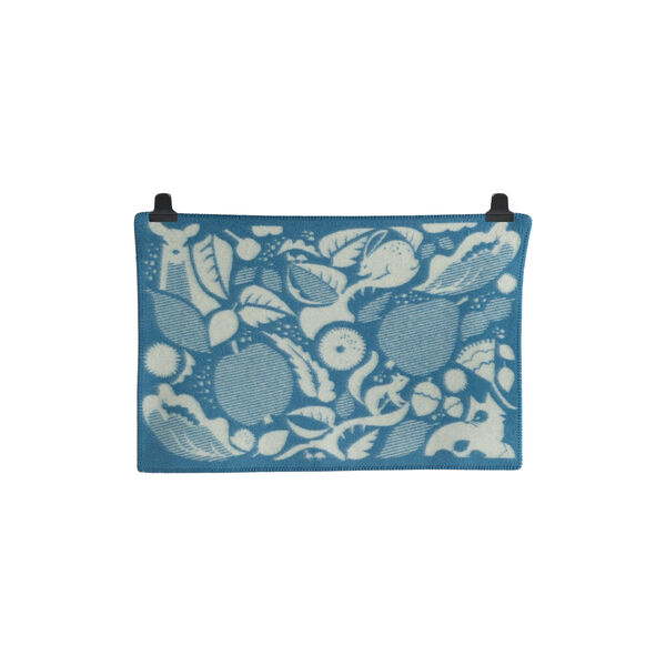 SKOGBUNN Baby Size Throw, blue/natural, Røros Tweed