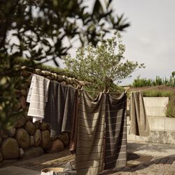 Sauna handduk, olive green/taupe/blue fog, Zone Denmark