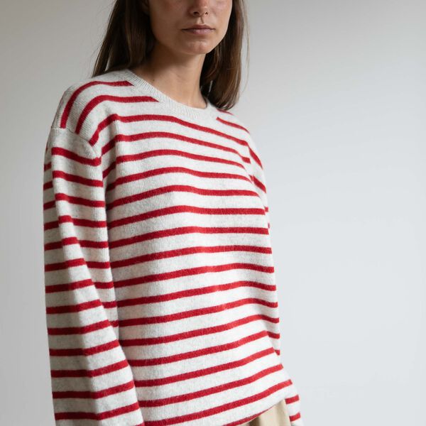 Charlie Knit, red creme, Studio Feder