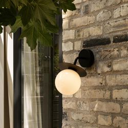 Liila Outdoor Wall Lamp, black/opal, Nuura