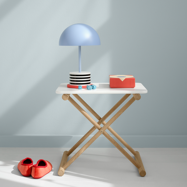 Camp Bed Table Low, white/oak, Oliver Furniture