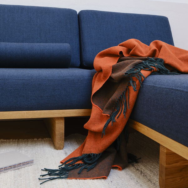 Franja Throw, 01236 green-orange, Silkeborg Uldspinderi