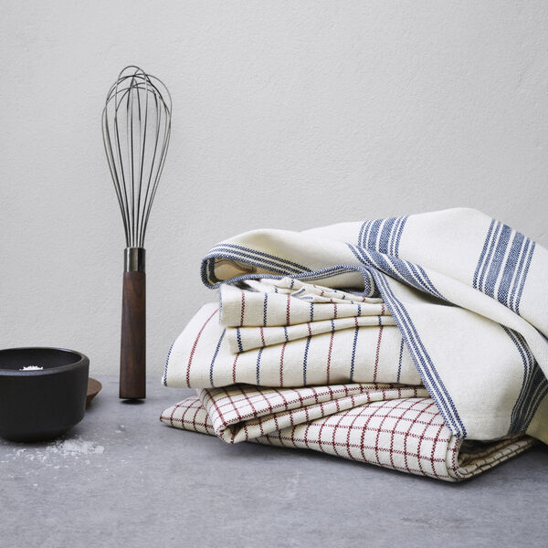 Garn k&ouml;kshandduk, bl&aring;/terracotta, Rosendahl