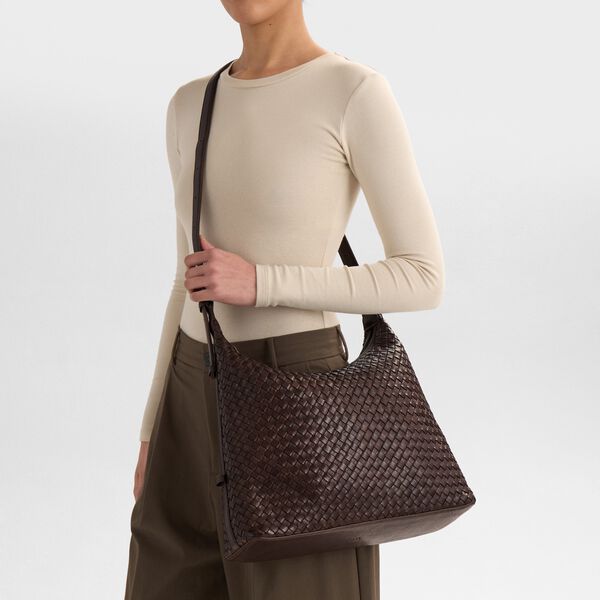 TribecaMBG Bag Weave, dark brown, Markberg