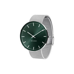 City Hall armbandsur, evergreen/steel, Arne Jacobsen Watches