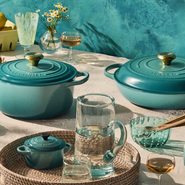 Signature gjutj&auml;rn rund gryta &Oslash; 24 cm, bleu riviera, Le Creuset