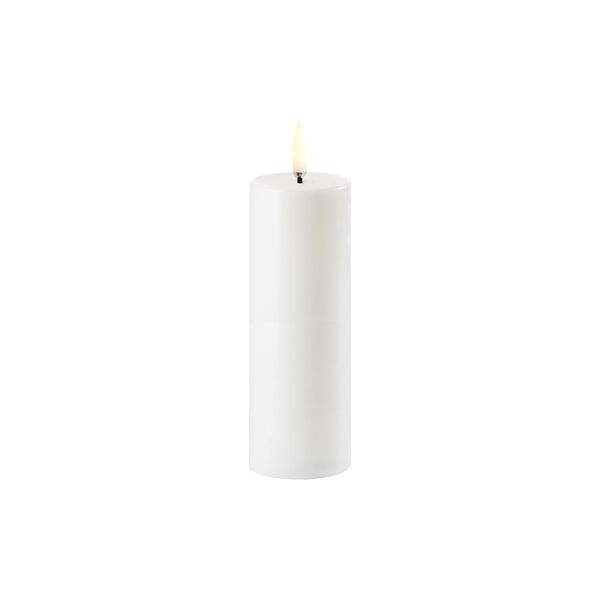 LED Pillar Candle 14,5 cm, nordic white, Uyuni Lighting