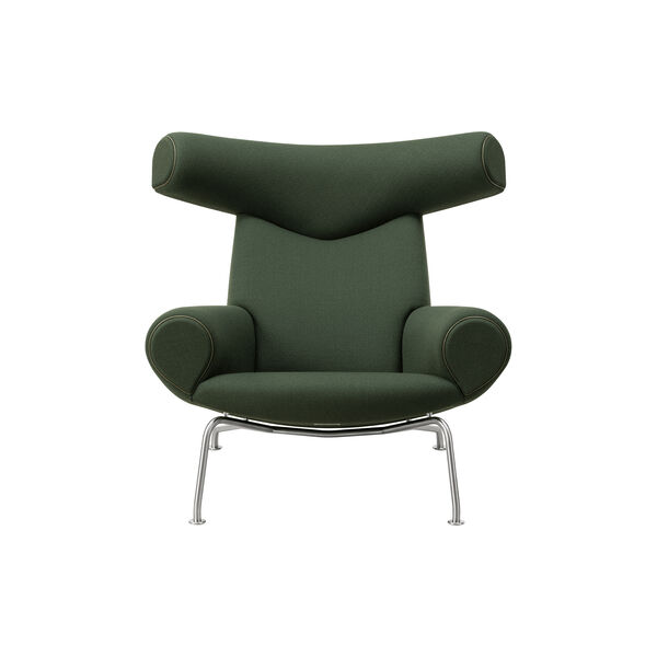 Wegner Ox Chair |  Olive Olive | F&aring;t&ouml;lj + Ottoman, Fredericia Furniture