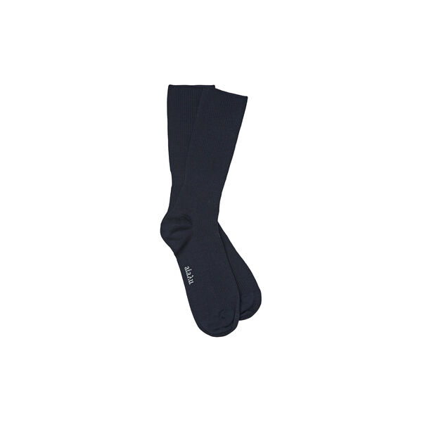 Wool Rib Socks, navy, Aiayu