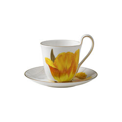 Flora kopp med högt handtag med fat, tulpan Flora kopp med högt handtag med fat, tulpan, Royal Copenhagen