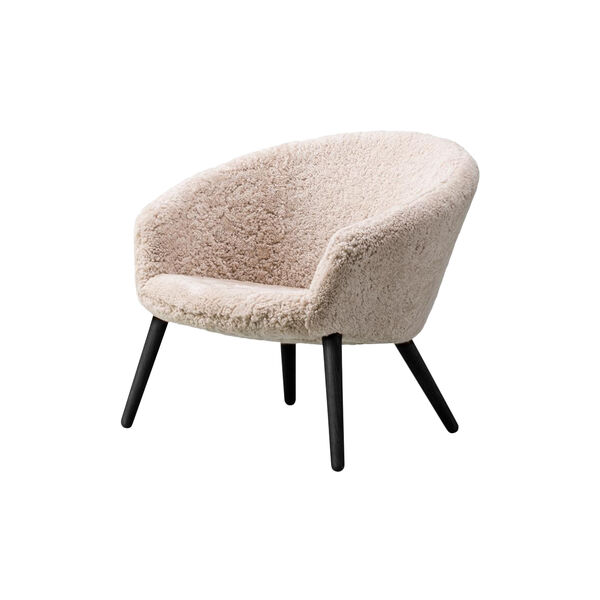 Ditzel loungestol, vit/svartlackerad ek, Fredericia Furniture