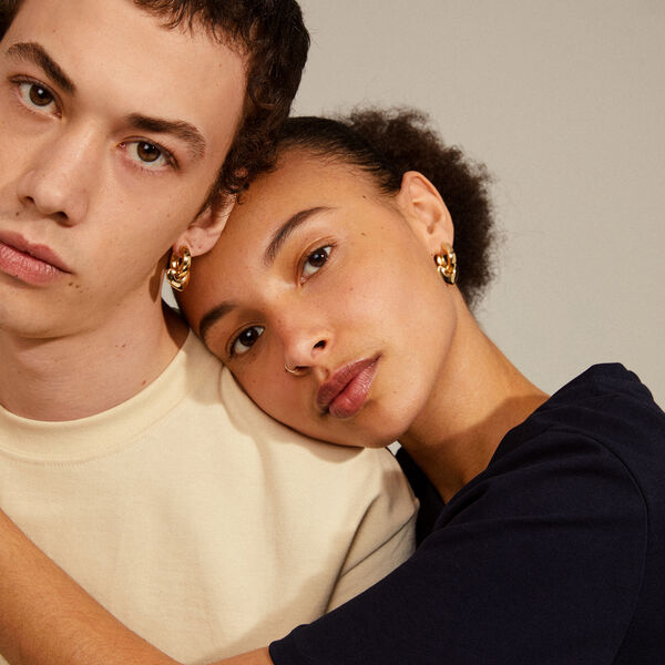 IOKASTE recycled chunky hoops, gold-plated, Pilgrim