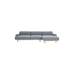 Reason 2-sits soffa med schäslong, Re-Wool 718, Bruunmunch Furniture