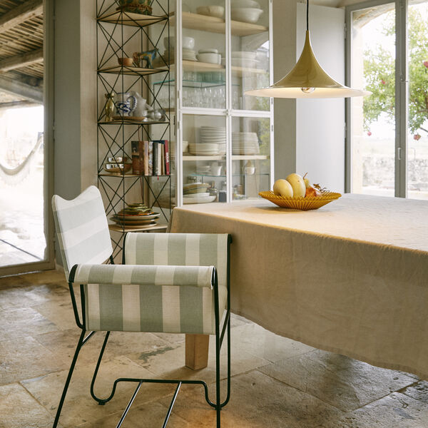 Tropique Dining Chair without Fringes, Leslie Stripe Limonta 20/classic black, GUBI