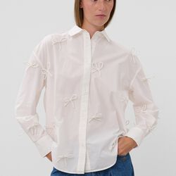 SLJoa Bow Shirt | Broken White | Skjorta, Soaked in Luxury