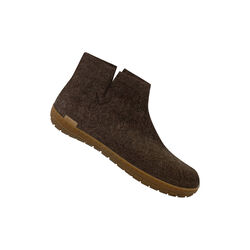 Ankelkänga i filt med naturgummisula, naturbrun, Glerups