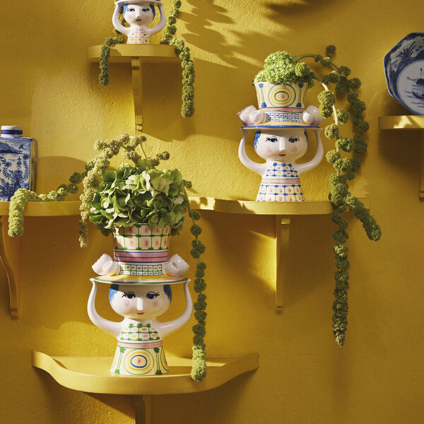 Lady with Hat vas, grön, Bjørn Wiinblad