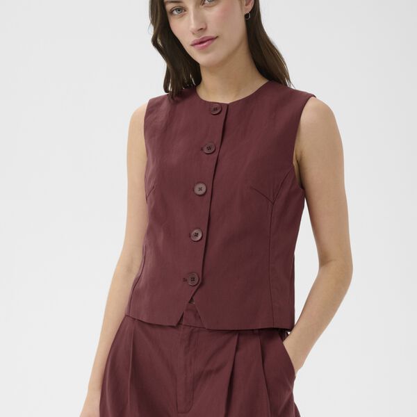 BenittaPW Waistcoat, burnt russet, Part Two