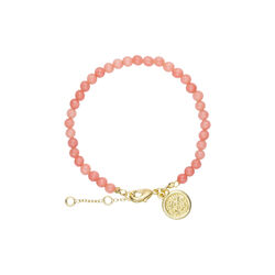 Amelia armband med &auml;delsten och h&auml;nge, f&ouml;rgyllt/rosa, Pure by Nat