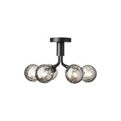 Apiales 6 Ceiling Lamp, satin black/optic smoked, Nuura