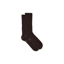 Wool Rib Socks, brown, Aiayu