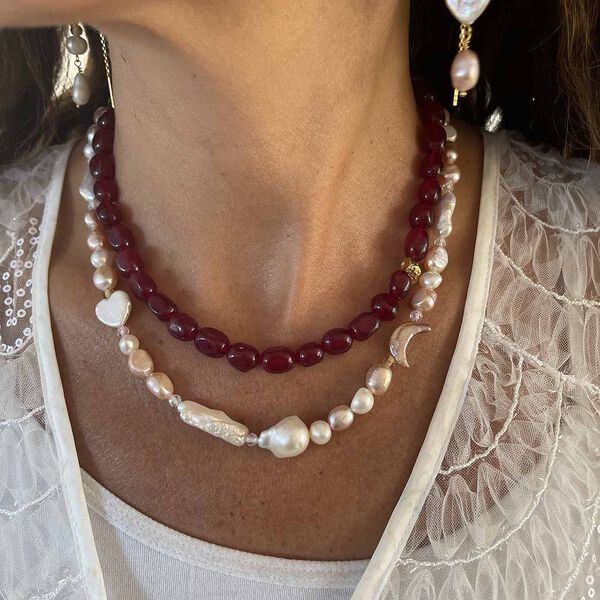Vilma Halsband, burgundy, Nuni Copenhagen