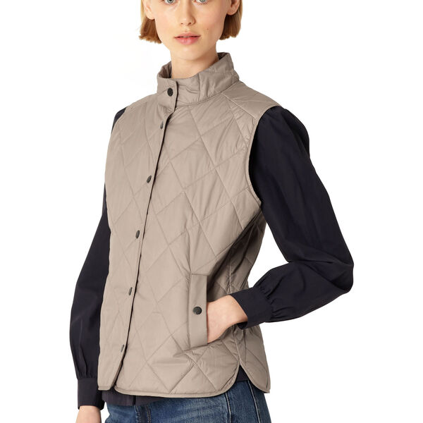 Quilted Short Vest, greige, Ilse Jacobsen Hornb&aelig;k