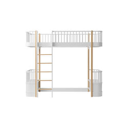 Wood Original Loft Bed 90x200 cm, white/oak, Oliver Furniture