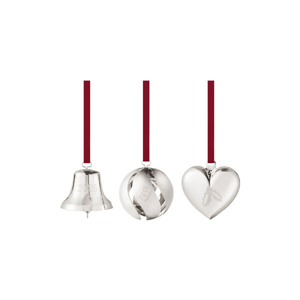 2026 Juleornament set 3 st, silver, Georg Jensen