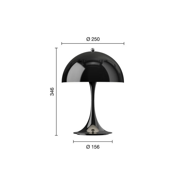 Panthella 250 Portable Table Lamp, opaque black, Louis Poulsen