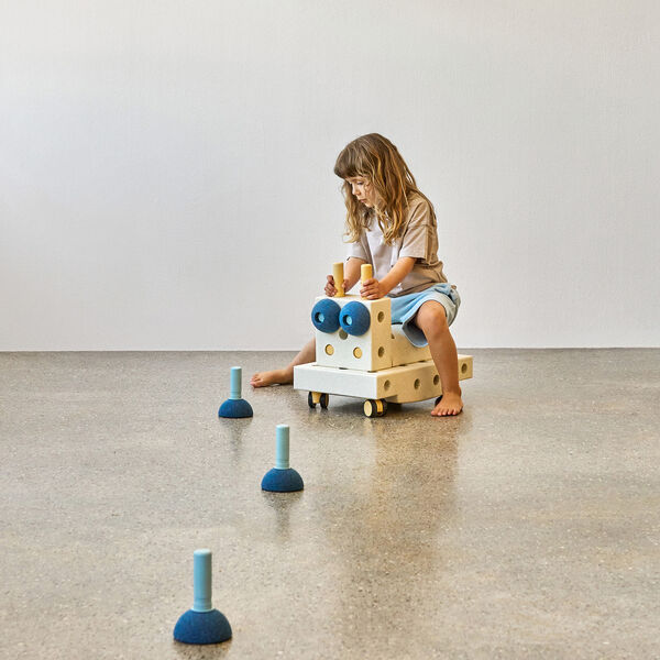 3 x Foam Balls, deep blue/sky blue, MODU