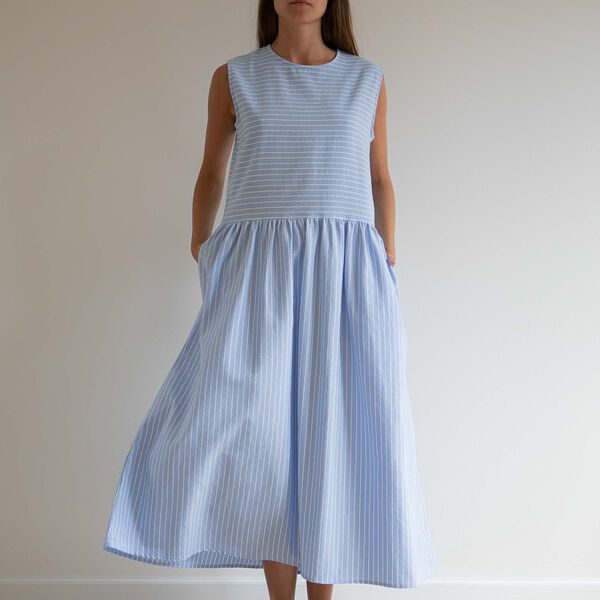 Noelle Dress, angel stripe, Studio Feder