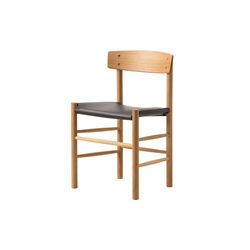 J39 Mogensen Chair with Seat Upholstery, light oiled oak/Omni 377 dark brown, Fredericia Furniture