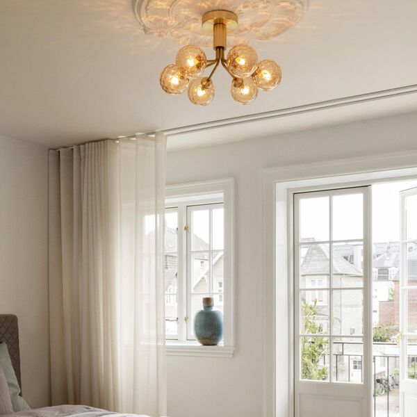 Apiales 6 Ceiling Lamp, brushed brass/optic gold, Nuura